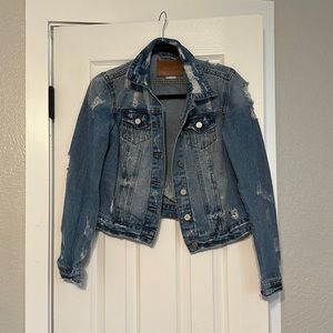 Distressed blue Jean jacket
